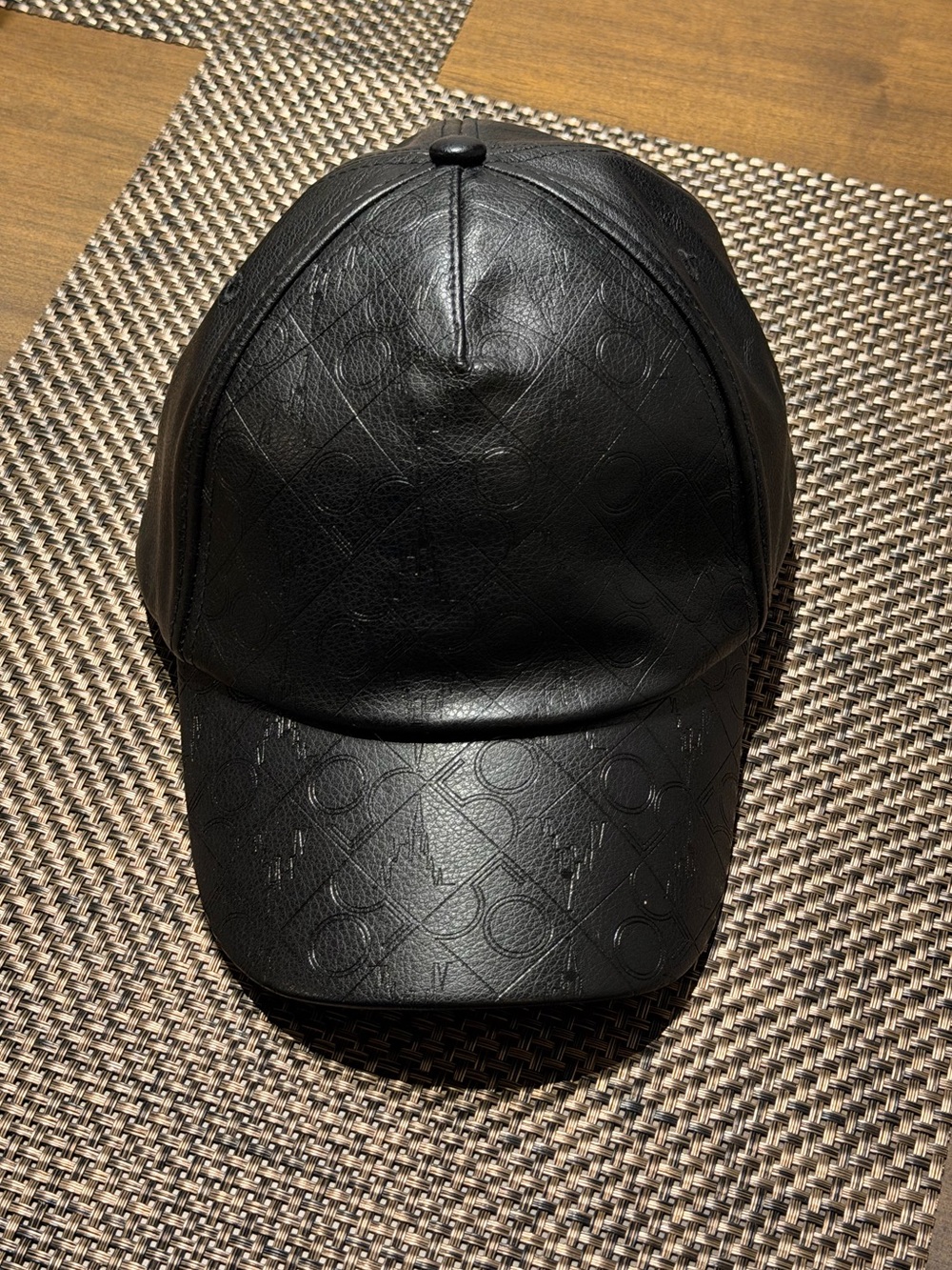 Walt Disney World 50th Anniversary Black Embossed Leather Baseball Cap